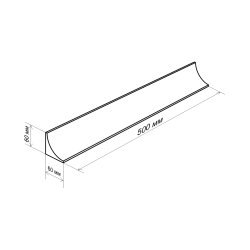 Бетонный плинтус полукруглый 60×50×500 мм